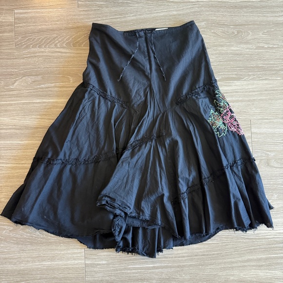 Da-Nang Surplus Tiered Midi Asymmetrical Skirt Whimsigoth Y2K Vintage - Picture 1 of 7